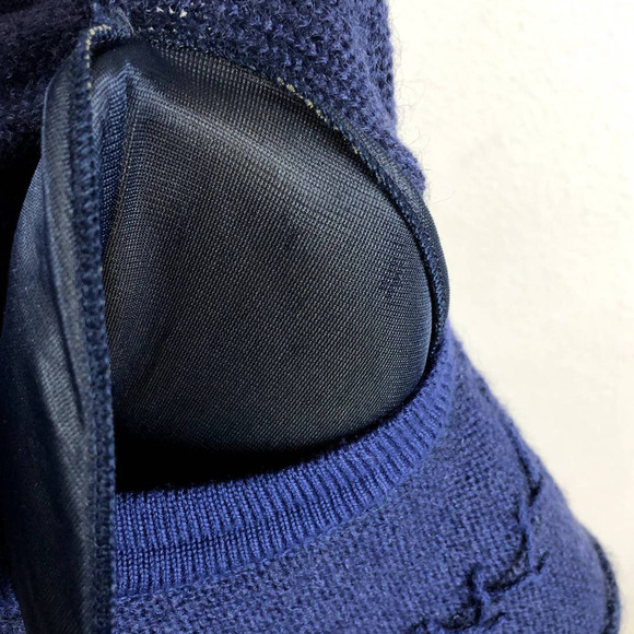 VINTAGE 90s St Georges Sweater Cardigan Blue Mohair Blend Italian Made Sz Large - Picture 5 of 12